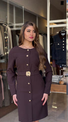 فستان بني قصير