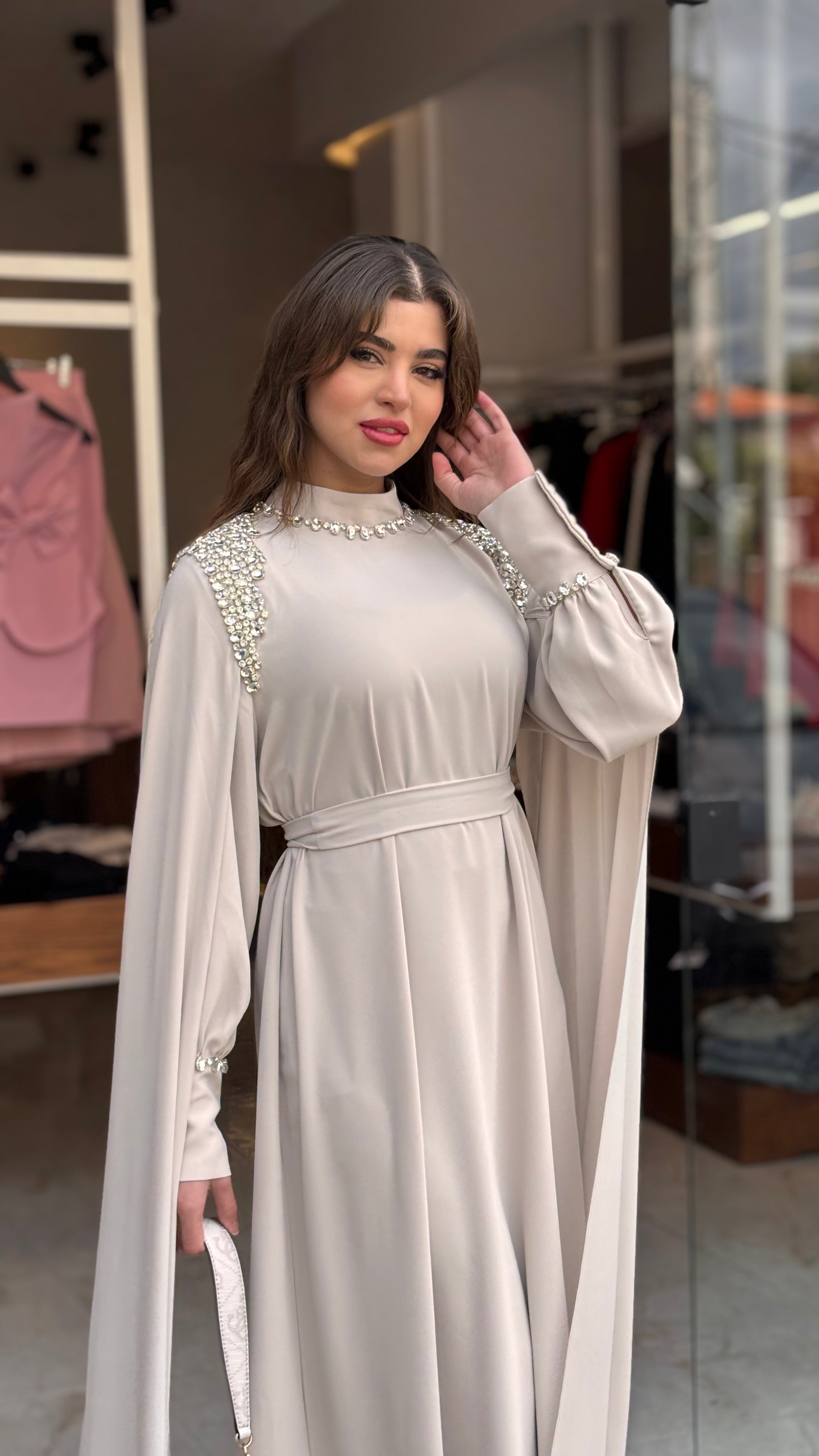عباي بيج مسكرة- خرز شك ايد